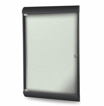 Silhouette 1 Door Vinyl Bulletin Board with Black Frame, 4'H x 2'W, Silver - Click to enlarge