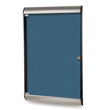 Silhouette 1 Door Vinyl Bulletin Board with Satin Frame, 4'H x 2'W, Ocean - Click to enlarge