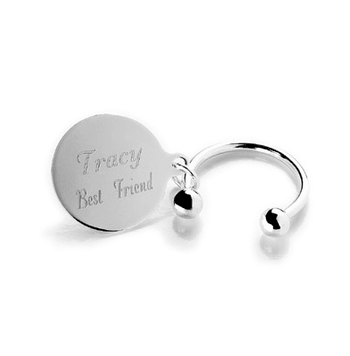 Silver-plated Engraved Key Chain - Click to enlarge
