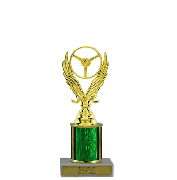 Single Column Budget Trophy - Car Show, Winged Wheel - Click to enlarge