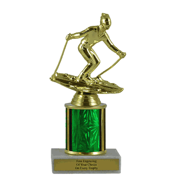 Single Column Budget Trophy - Downhill Skiing - Click to enlarge