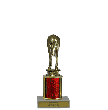 Single Column Budget Trophy - Gag Horses-Rear - Click to enlarge