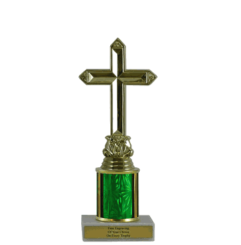 Single Column Budget Trophy - Religious Cross - Click to enlarge