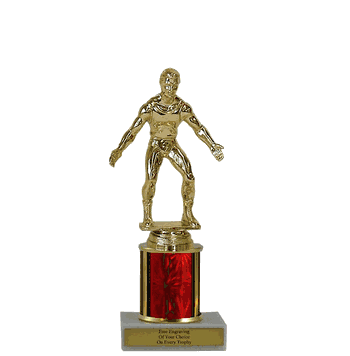 Wrestling Single Column Trophy - Budget Series - Click to enlarge