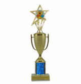 Single Column Cornhole Trophy with Cup & Insert