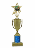 Single Column Cycling / Biking Trophy with Cup & Insert