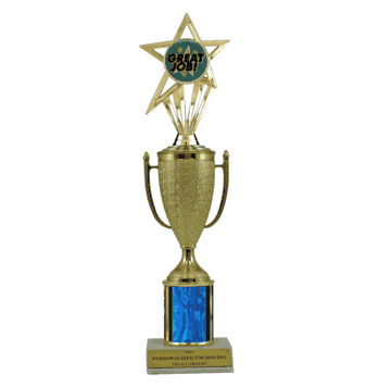 Single Column Cup & Insert Trophy - Great Job - Click to enlarge