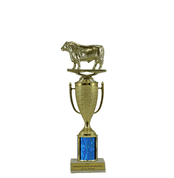 Single Column Cup Trophy - Bull Figure - Click to enlarge
