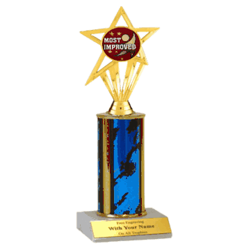 Single Column Insert Trophy - Most Improved - Click to enlarge