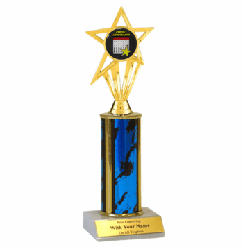 Perfect Attendance Single Column Insert Trophy - Click to enlarge