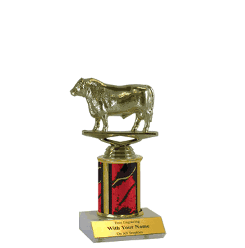 Single Column Trophy - Bull Figure - Click to enlarge