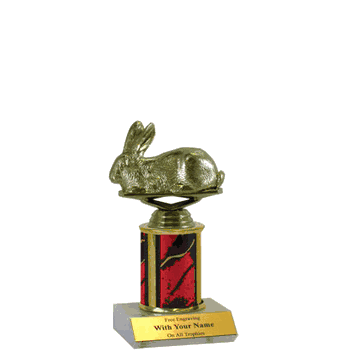 Single Column Trophy - Bunny Rabbit - Click to enlarge