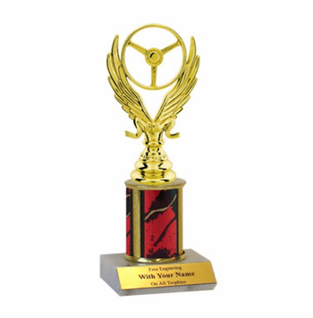 Single Column Trophy - Car Show, Winged Wheel - Click to enlarge