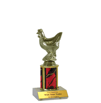 Single Column Trophy - Chicken Figure - Click to enlarge