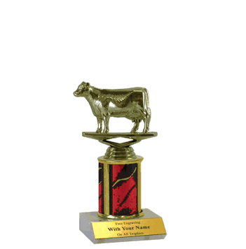 Single Column Trophy - Cow - Click to enlarge