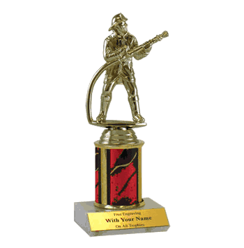 Single Column Trophy - Fireman - Click to enlarge