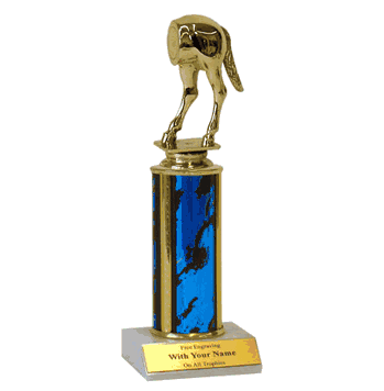 Single Column Trophy - Gag Horses-Rear - Click to enlarge