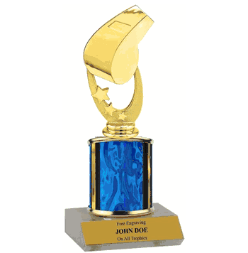 Single Column Trophy - Leadership Whistle - Click to enlarge