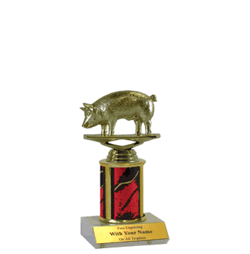 Single Column Trophy - Pig - Click to enlarge