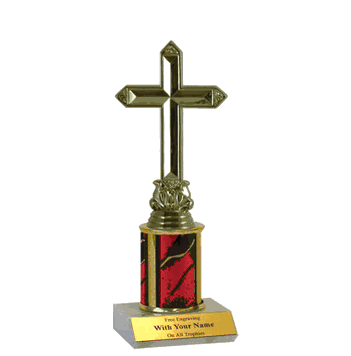 Single Column Trophy - Religious Cross - Click to enlarge