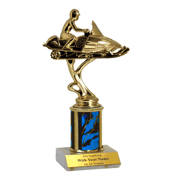 Single Column Trophy - Snowmobile Figure - Click to enlarge