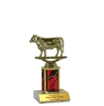 Single Column Trophy - Steer Figure - Click to enlarge