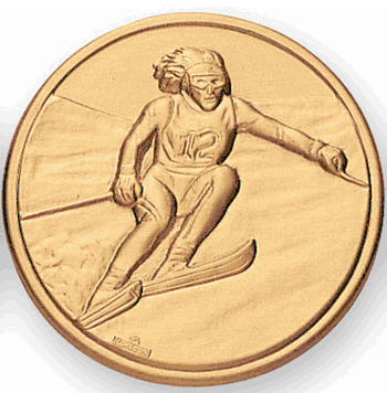 Ski Racing (Female) Litho Medal Insert - Click to enlarge