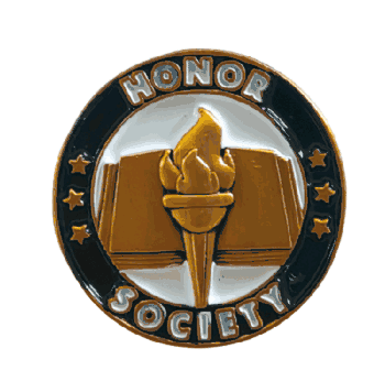 Sleek Black Honor Society Lapel Pin - Click to enlarge