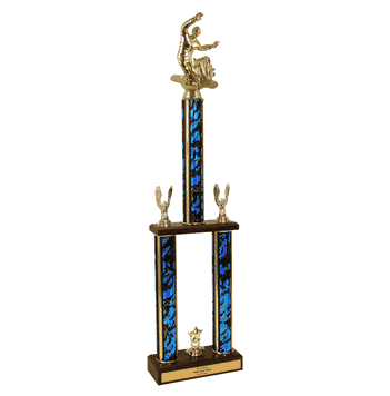 Snowboarding - Two-Tier Championship Trophy W/ Wood Base - Click to enlarge