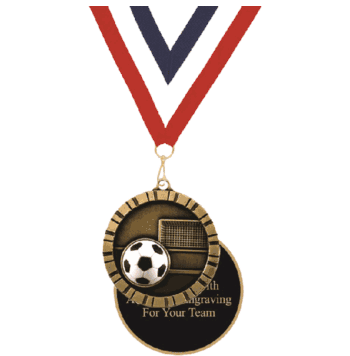 Soccer 2" 3D Relief Medal - Click to enlarge