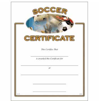 Soccer Certificates - Click to enlarge