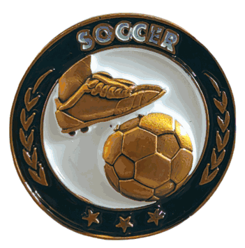 Soccer Gold Enamel Lapel Pin - Click to enlarge