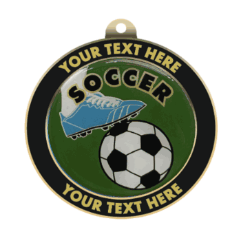 Soccer Insert Medal with Personalized Rim - Click to enlarge
