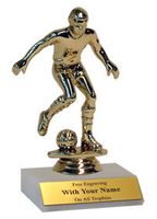 Participation Trophy with Marble Platform - Soccer (Boy or Girl Figure)