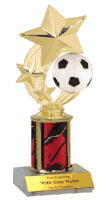 Spinning Soccer Ball Trophy with Column - Unique Soccer Award