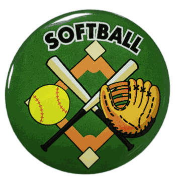 Softball Epoxy Decal (2") - Click to enlarge