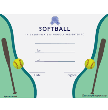 Softball Free Template - Click to enlarge
