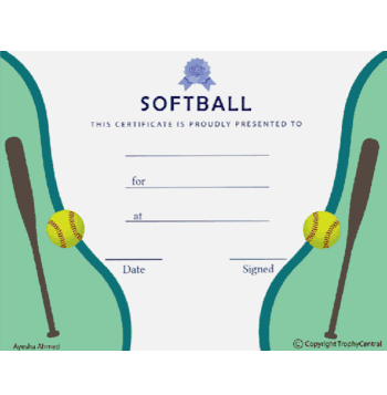 Softball Free Template - Click to enlarge