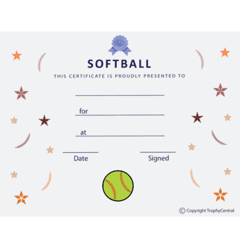 Softball Free Template - Click to enlarge