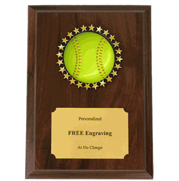 Softball Holographic Plaque - Click to enlarge