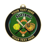 Softball Insert Medal with Personalized Rim
