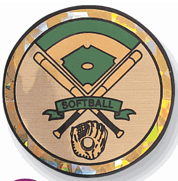 Softball Mylar Decal Medal Insert - Click to enlarge