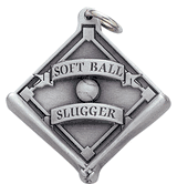 Softball Pewter Keychains