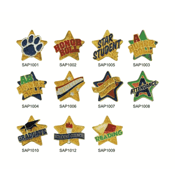 Sparkling Star-Shaped Achievement Lapel Pins - Click to enlarge