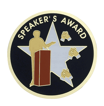 Speaker's Award Medal Insert (Etched) - Click to enlarge