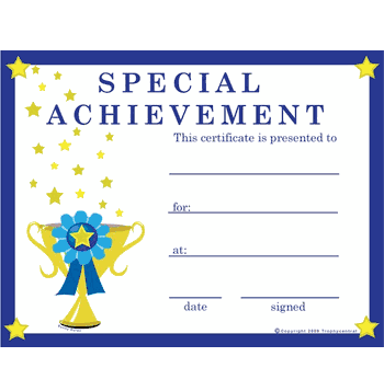 Special Achievement Free Template - Click to enlarge