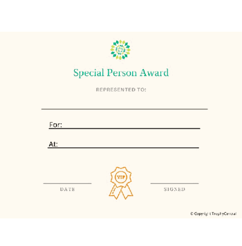 Special Person Certificate - Free Template - Click to enlarge