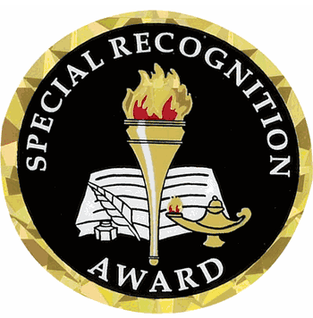 Special Recognition Award Mylar Decal Medal Insert - Click to enlarge