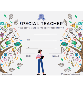 Special Teacher Free Template (Female) - Click to enlarge