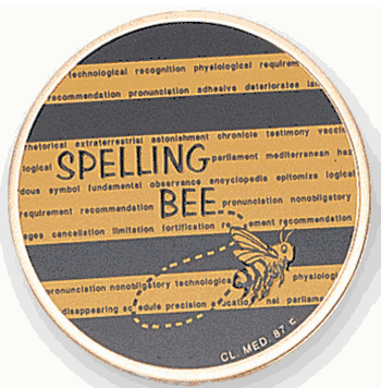 Spelling Bee Litho Medal Insert - Click to enlarge